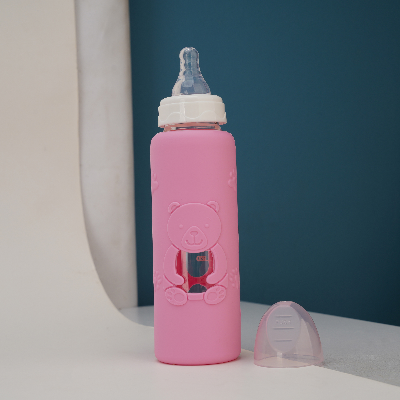 SmartCare-Borosilicate glass bottle with silicone sleeve (8oz)