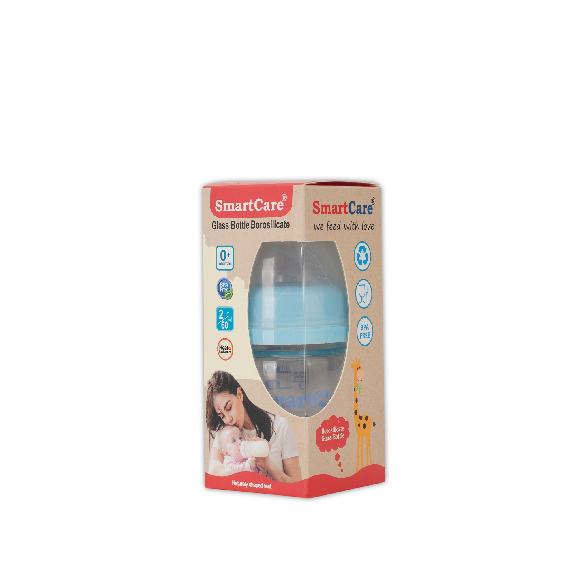 Smart Care Borosilicate Glass Bottle (60 ml)
