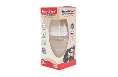 SmartCare Wide Neck Glass Bottle Baby Feeder – 150ml (5oz)