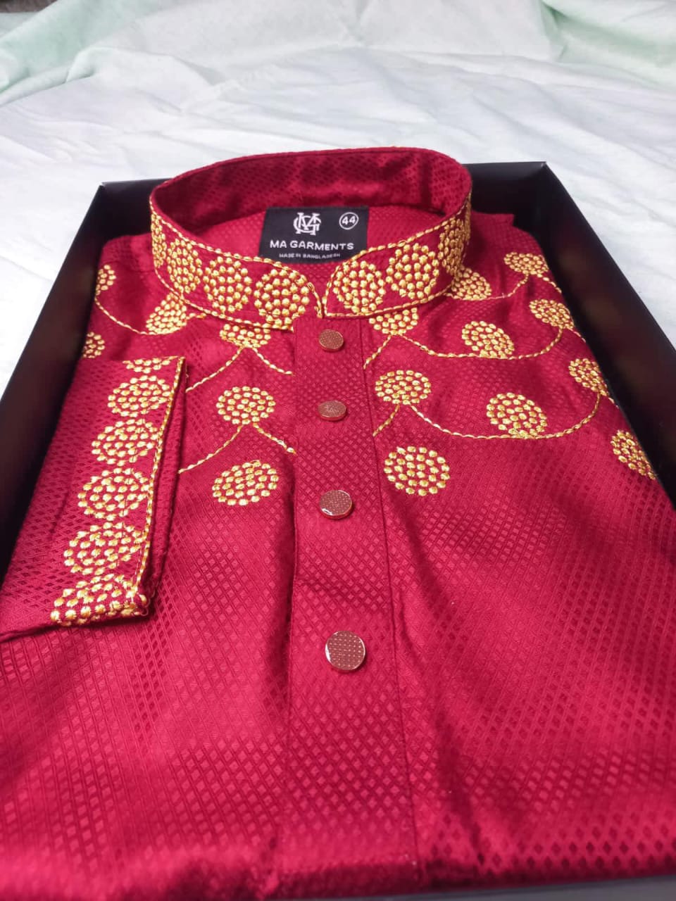 Picture of premium quality embroidery Panjabi made of organic cotton