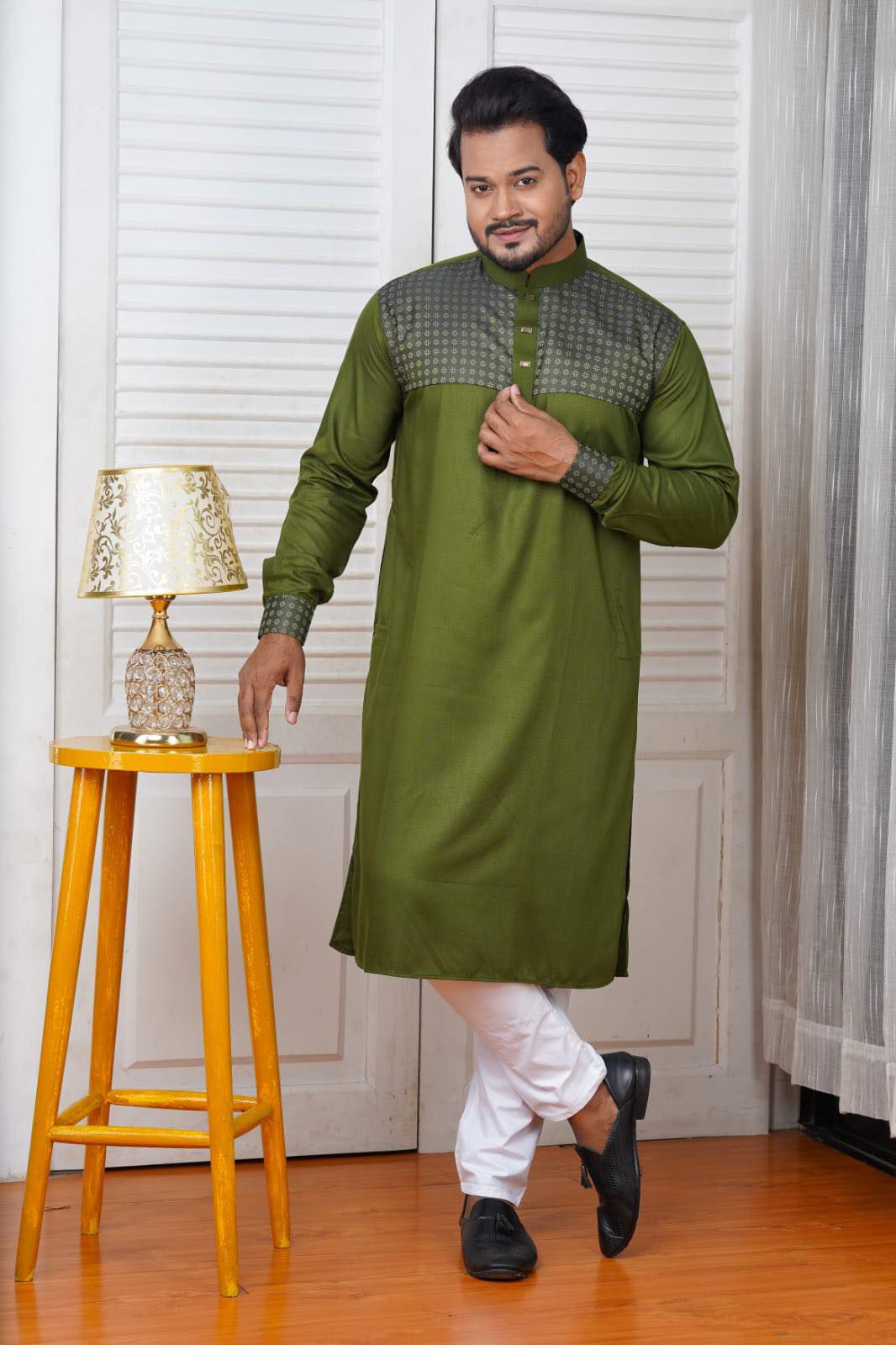 Picture of New man's exclusive design for panjabi semi long