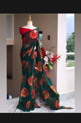 Picture of Elegent Georgette Stylish with a Gorgeous Look Comfortab Sari for Womanle