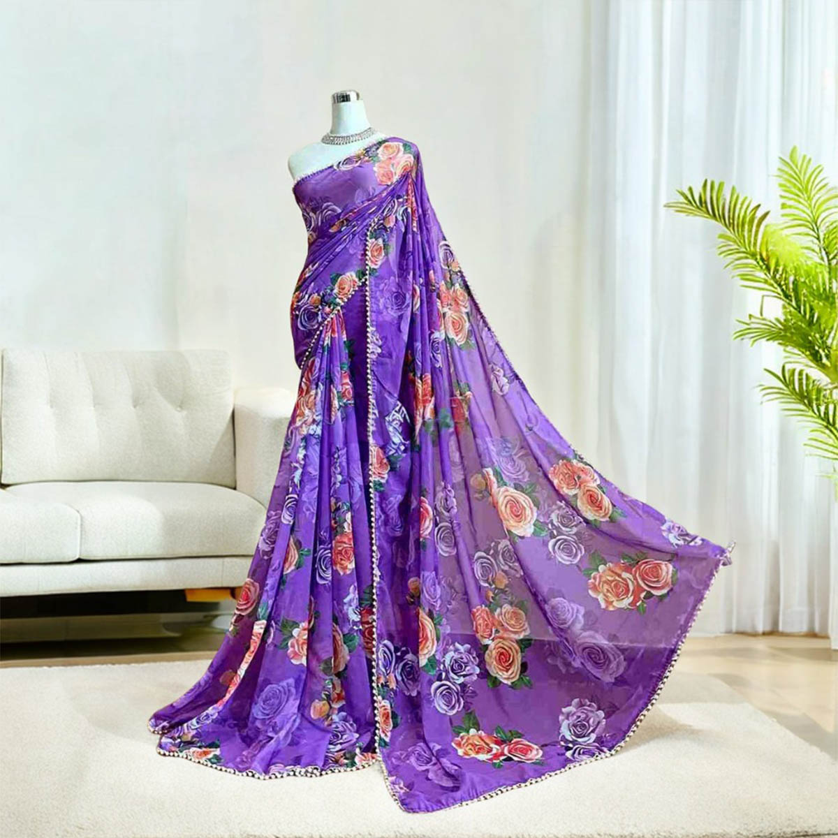 Picture of Exclusive Georgette Printed Saree for Women – Multiple Colors Available