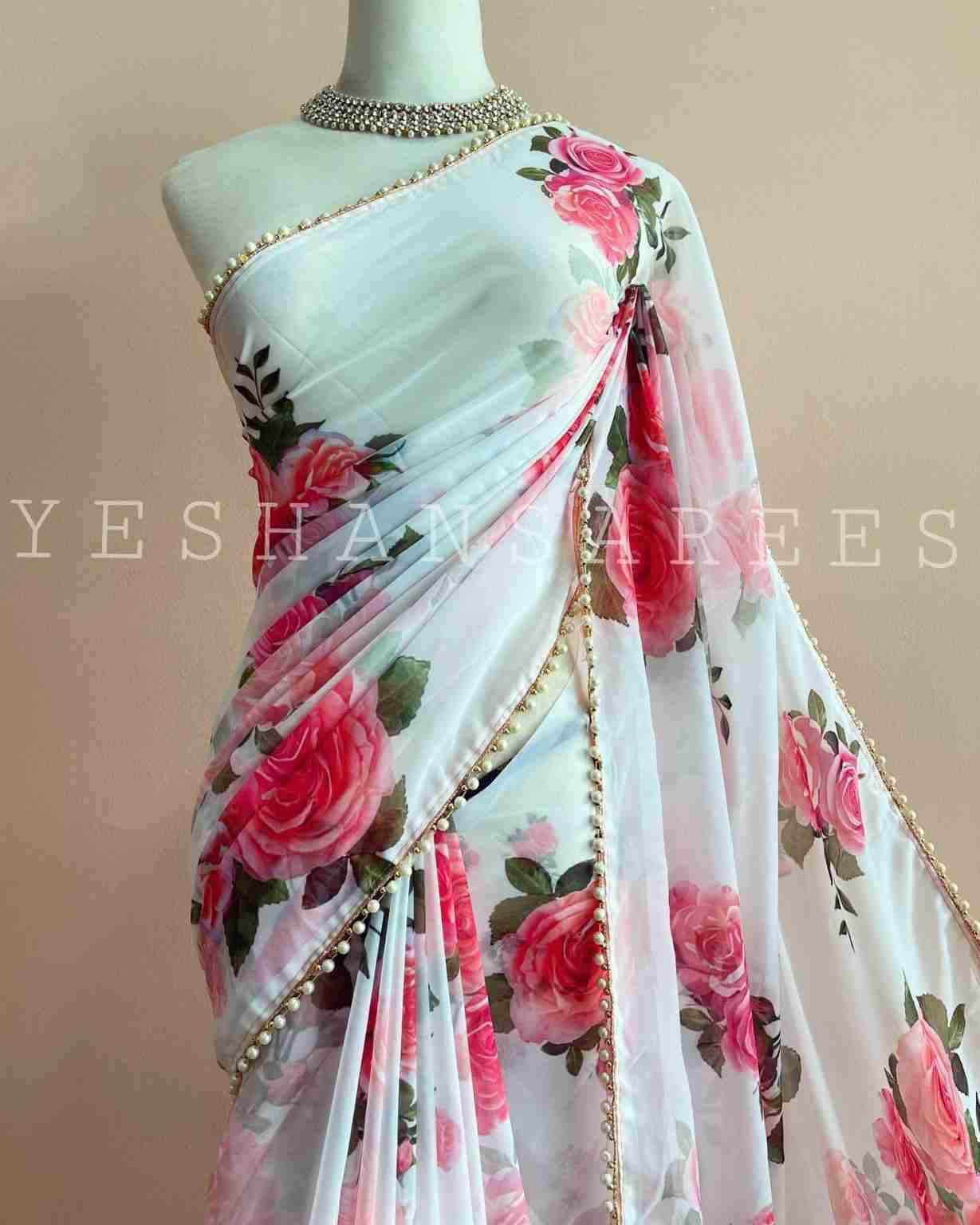 Picture of Exclusive Georgette Printed Saree for Women – Multiple Colors Available