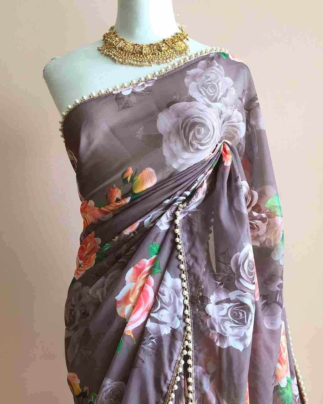 Picture of Exclusive Georgette Printed Saree for Women – Multiple Colors Available