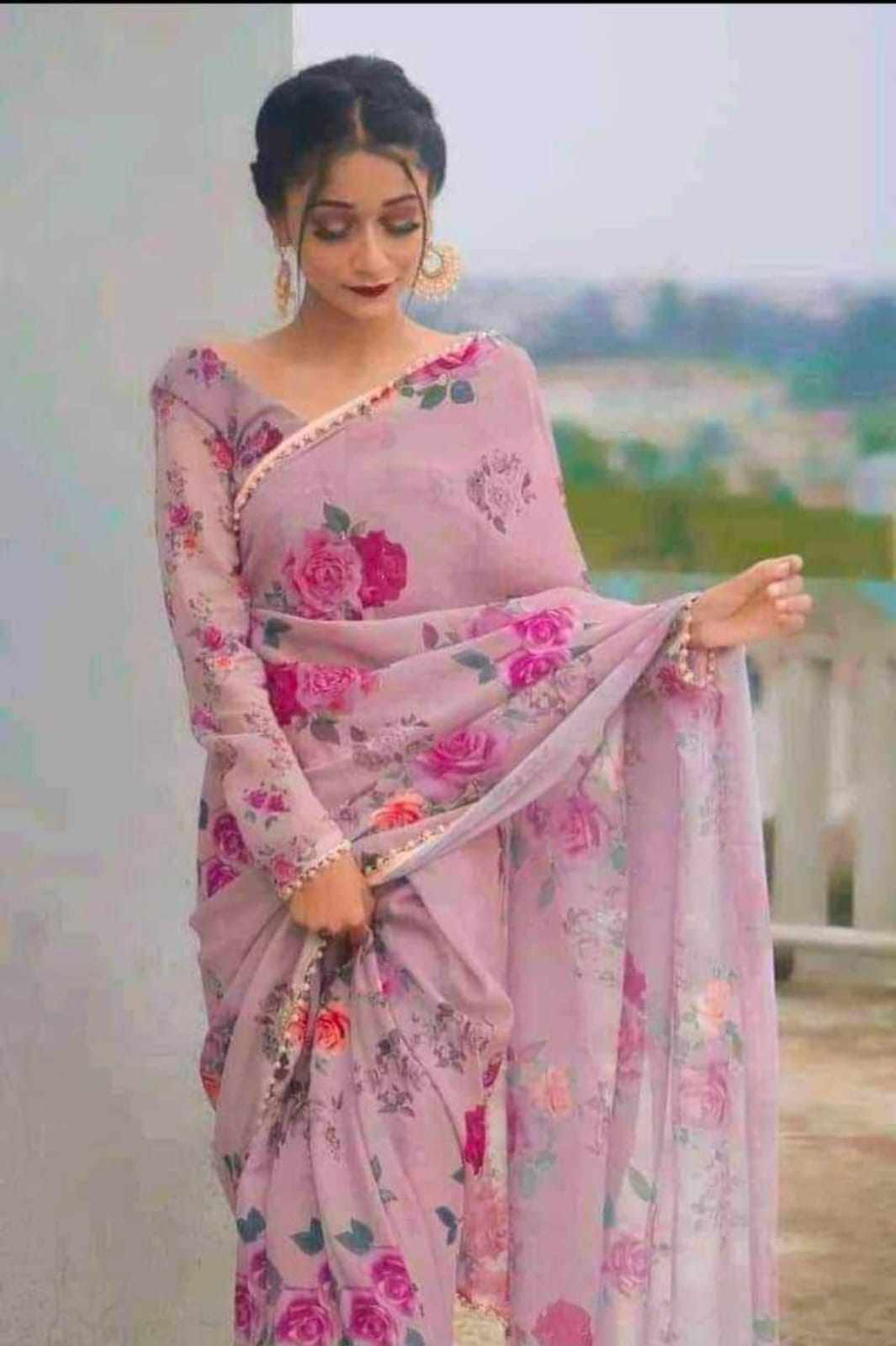 Picture of Exclusive Georgette Printed Saree for Women – Multiple Colors Available
