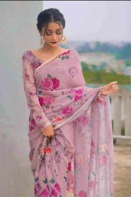 Picture of Exclusive Georgette Printed Saree for Women – Multiple Colors Available