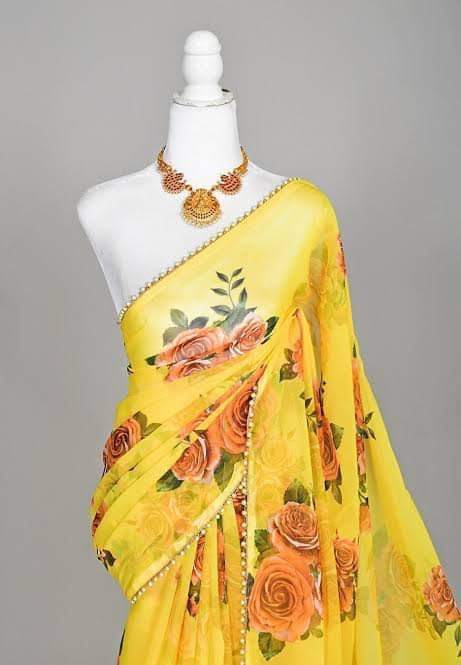 Picture of Exclusive Georgette Printed Saree for Women – Multiple Colors Available