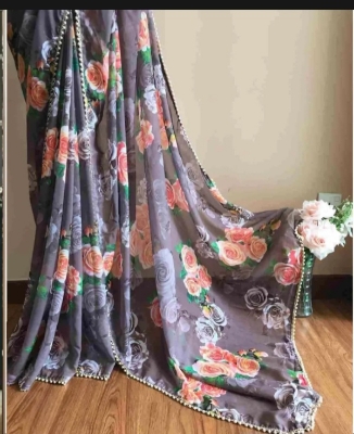 Picture of New Georgette parle lesce sari Print Saree for women