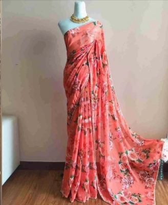Picture of New Georgette parle lesce sari Print Saree for women