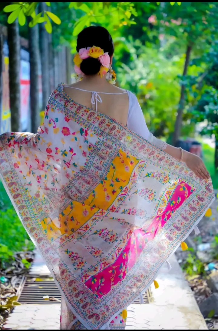 Picture of Tangail Half Silk jamdani Saree for women/ saree