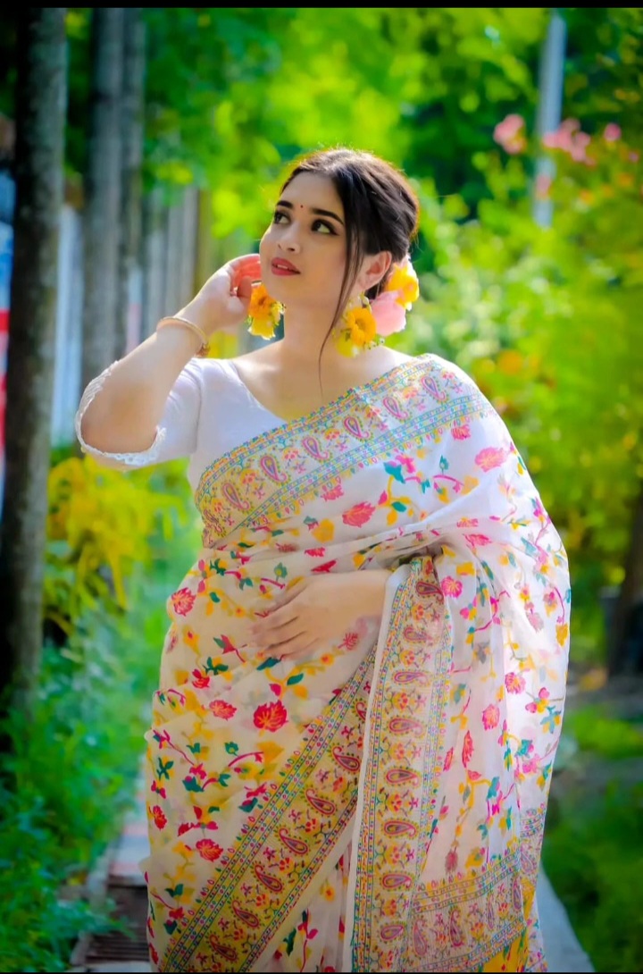 Picture of Tangail Half Silk jamdani Saree for women/ saree