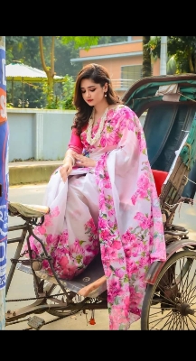 Picture of Chanduri silk for women without blouse pis Saree/Saree