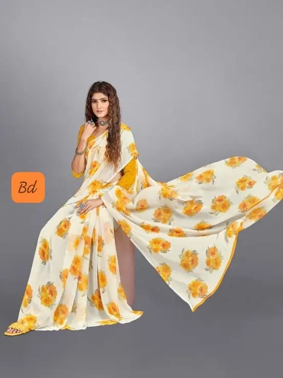 Picture of Georgetta  sari girl for women with blouse /Saree