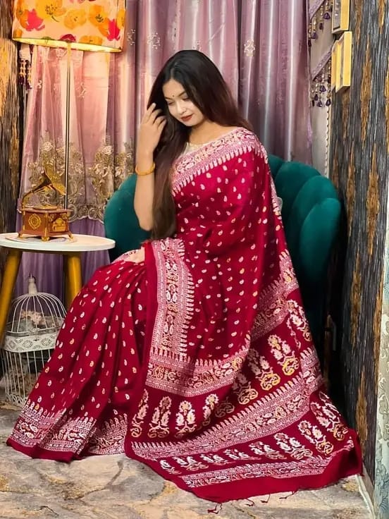 Picture of Half silk afsana skain print sari/ saree skin print