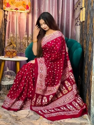 Picture of Half silk afsana skain print sari/ saree skin print