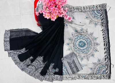 Picture of Women dhupian silk sari and panjabi work dolar print