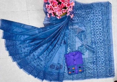 Picture of Women dhupian silk sari and panjabi work dolar print