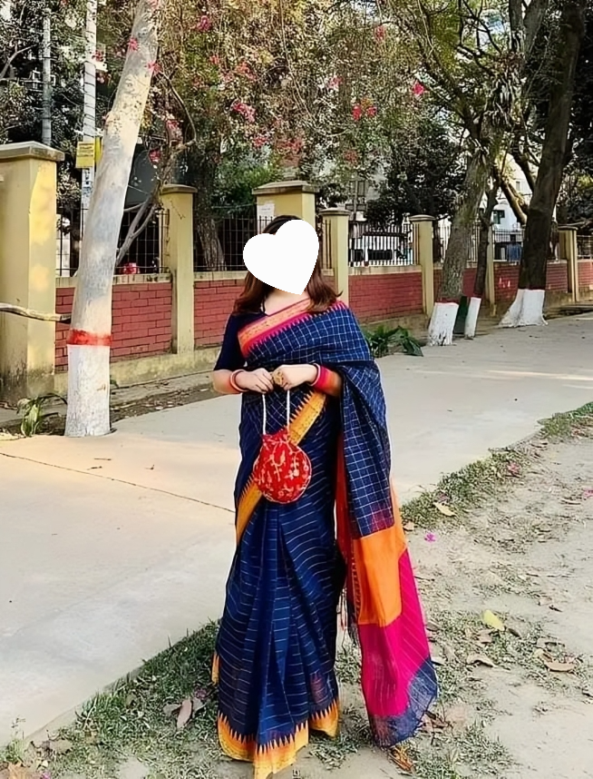 Picture of Half silk nokshe paier jamdani sari for women/Saree
