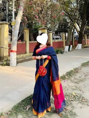 Picture of Half silk nokshe paier jamdani sari for women/Saree
