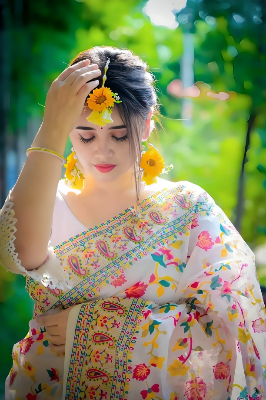 Picture of Fashionable Trendy Digital print Tangail saree for Women