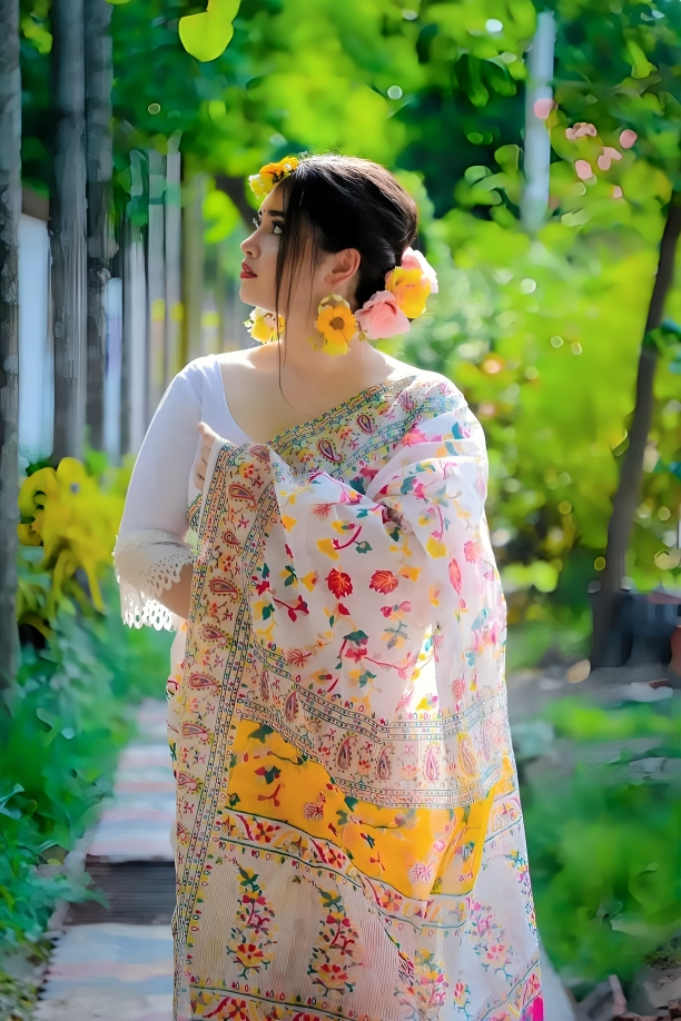 Picture of Fashionable Trendy Digital print Tangail saree for Women