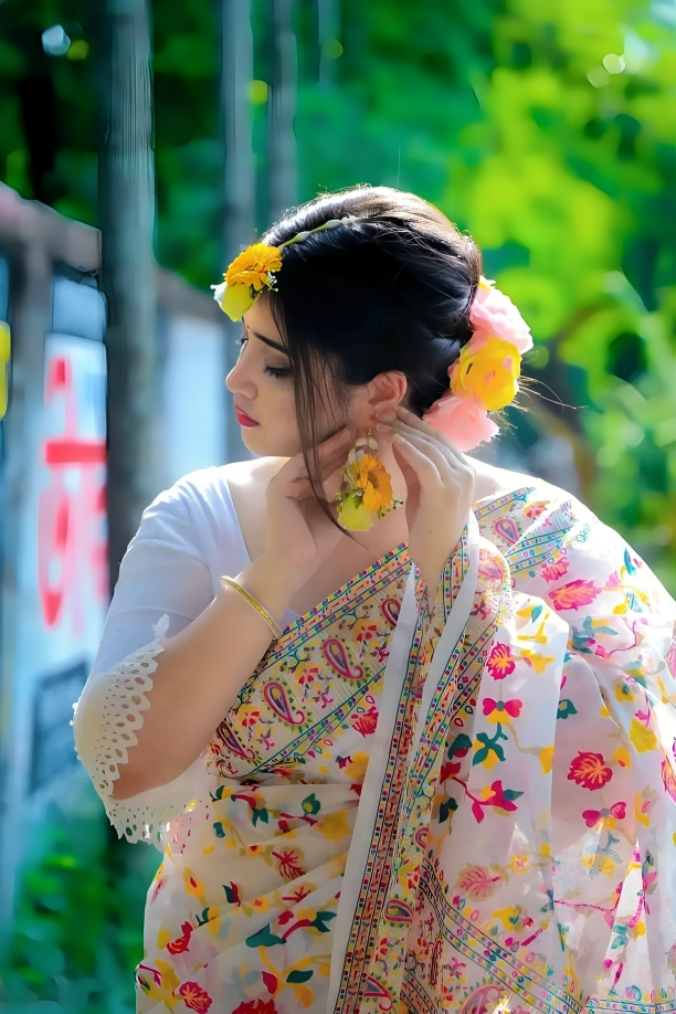 Picture of Fashionable Trendy Digital print Tangail saree for Women