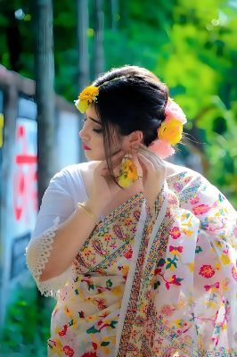 Picture of Fashionable Trendy Digital print Tangail saree for Women