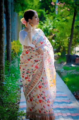 Picture of Fashionable Trendy Digital print Tangail saree for Women