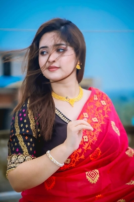 Picture of New half silk skin print for women/Saree women print