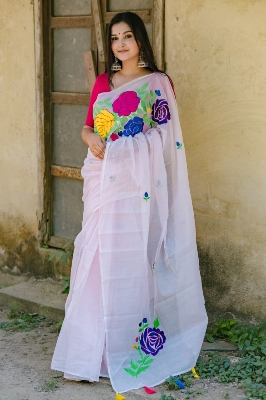 Picture of Soft weightloss semi muslin saree for women suitable for every season