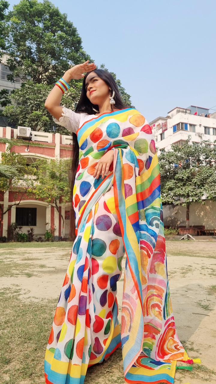 Picture of Chandini silk digital print saree for women/Saree