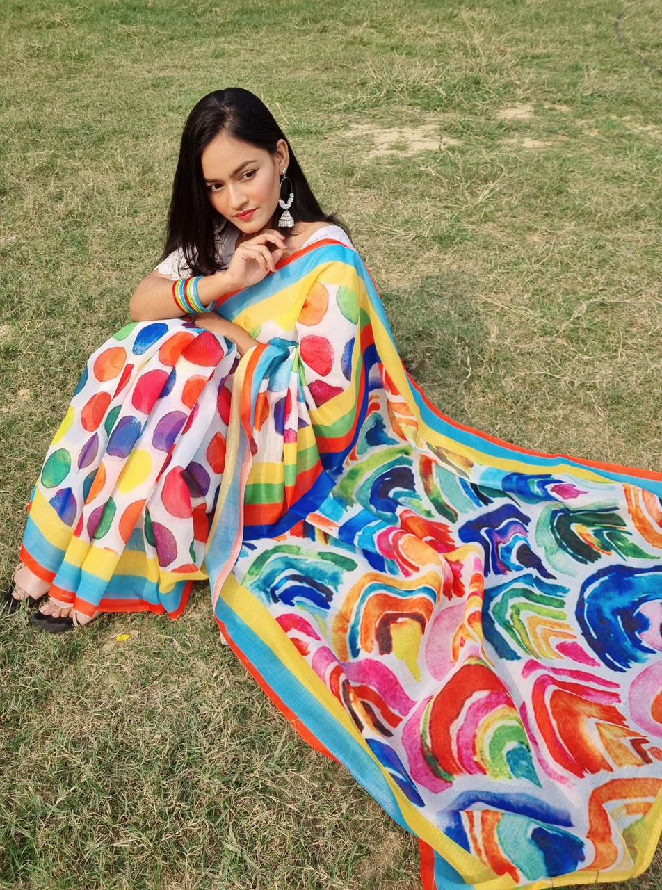 Picture of Chandini silk digital print saree for women/Saree