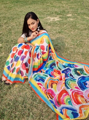 Picture of Chandini silk digital print saree for women/Saree