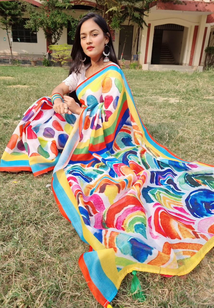 Picture of Chandini silk digital print saree for women/Saree