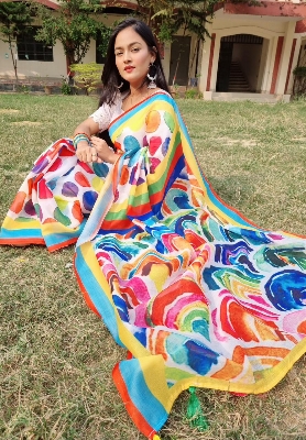 Picture of Chandini silk digital print saree for women/Saree