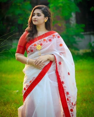 Picture of Dhupian half silk skin print sari for women New /Saree