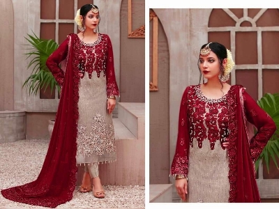 Picture of Indian jorgette dress for women work on sikunce shalwar
