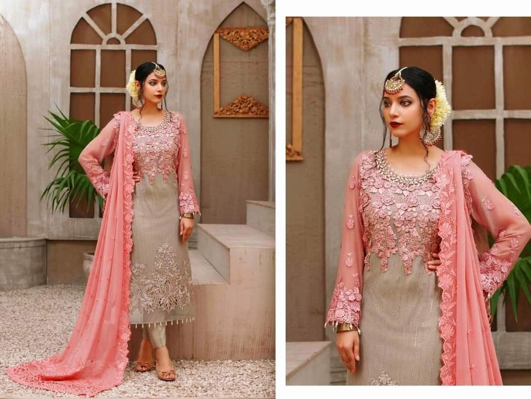 Picture of Indian jorgette dress for women work on sikunce shalwar