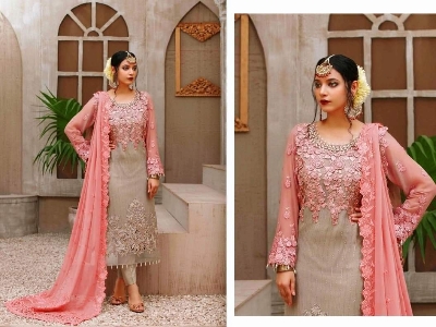 Picture of Indian jorgette dress for women work on sikunce shalwar