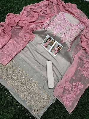 Picture of Indian jorgette dress for women work on sikunce shalwar