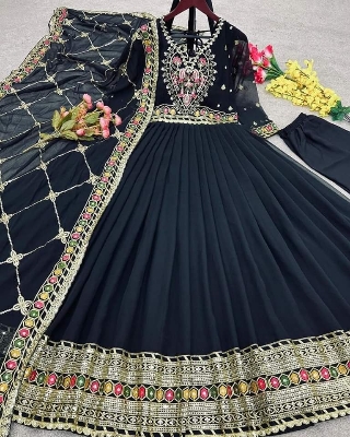 Picture of Indian groun jorgette for women with ambrodary with sikunce