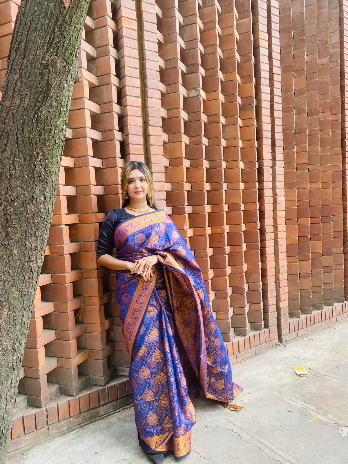 Picture of Elegant Design Best quality Soft Silk Katan Saree Stylish and Fashionable Ethnic Wear
