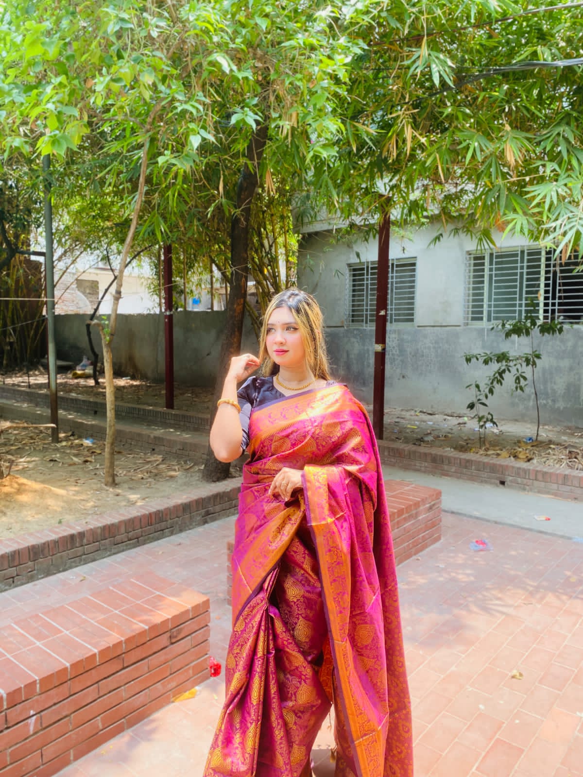 Picture of Elegant Design Best quality Soft Silk Katan Saree Stylish and Fashionable Ethnic Wear