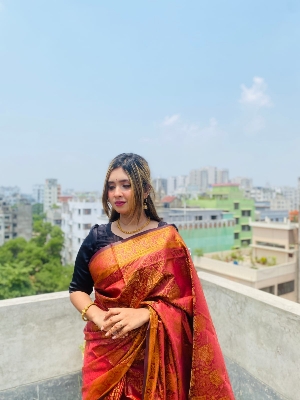 Picture of Elegant Design Best quality Soft Silk Katan Saree Stylish and Fashionable Ethnic Wear