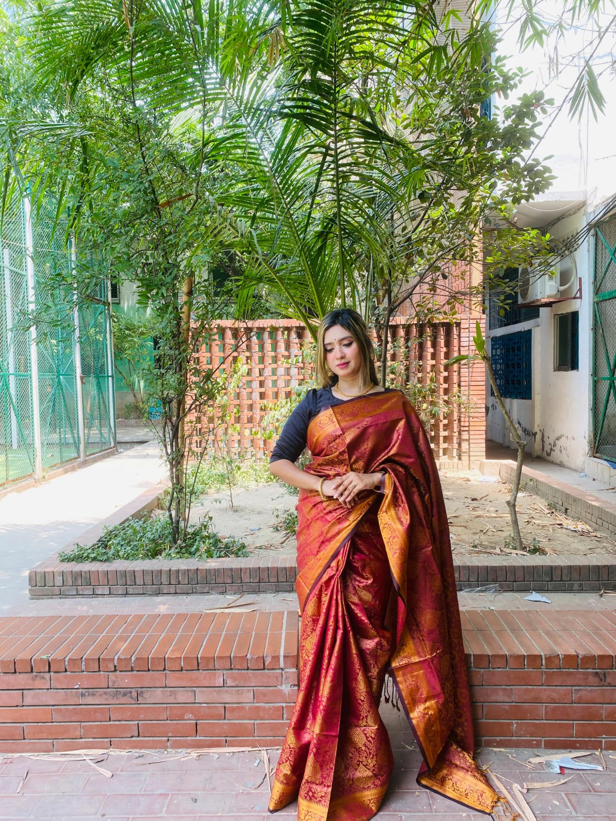 Picture of Elegant Design Best quality Soft Silk Katan Saree Stylish and Fashionable Ethnic Wear