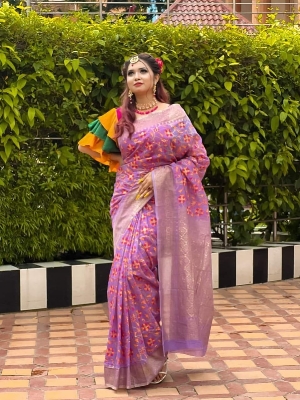 Picture of Half Silk Saree for Women - Perfect for All Seasons and Occasions - Ideal for Casual Wear