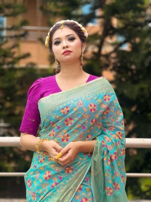 Picture of Half Silk Saree for Women Perfect for All Seasons and Occasions - Ideal for Casual Wear