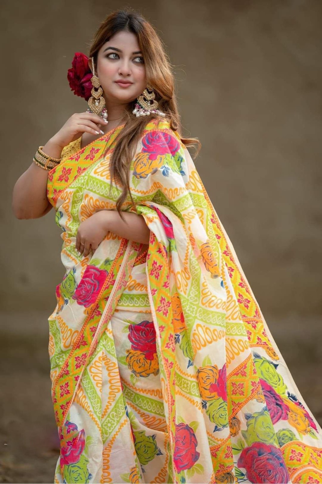 Picture of Exclusive & Stylish Brand New Half] Silk Screen Print Saree for Women - Suitable for All Season and Occasions