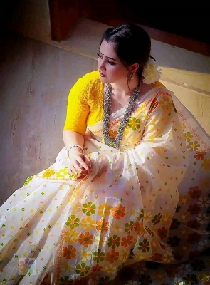 Picture of Exclusive & Stylish Brand New Half] Silk Screen Print Saree for Women - Suitable for All Season and Occasions